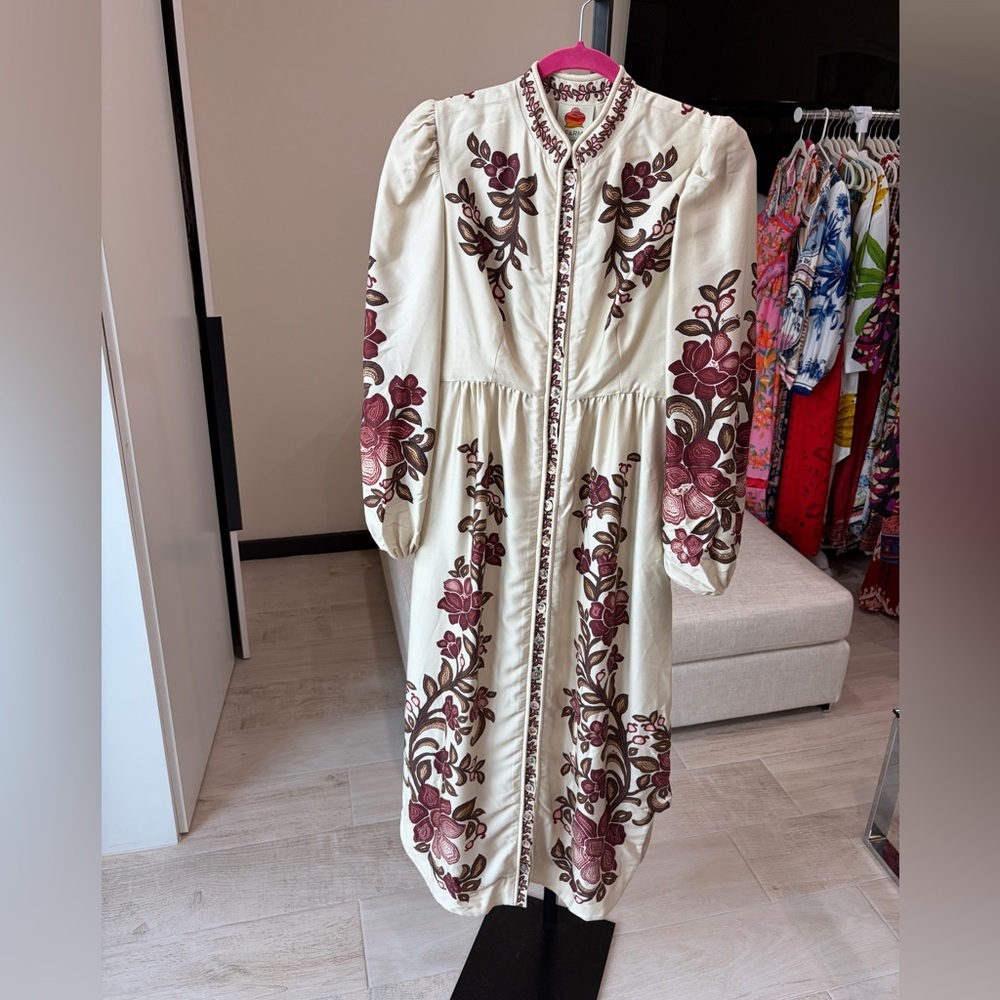 Farm Rio: Sand Renata Floral Long Sleeve
Midi Dress - Picture 5 of 16